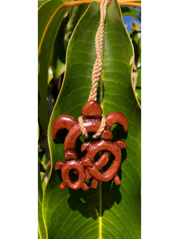 Koa Wood Ohana Honu Necklace