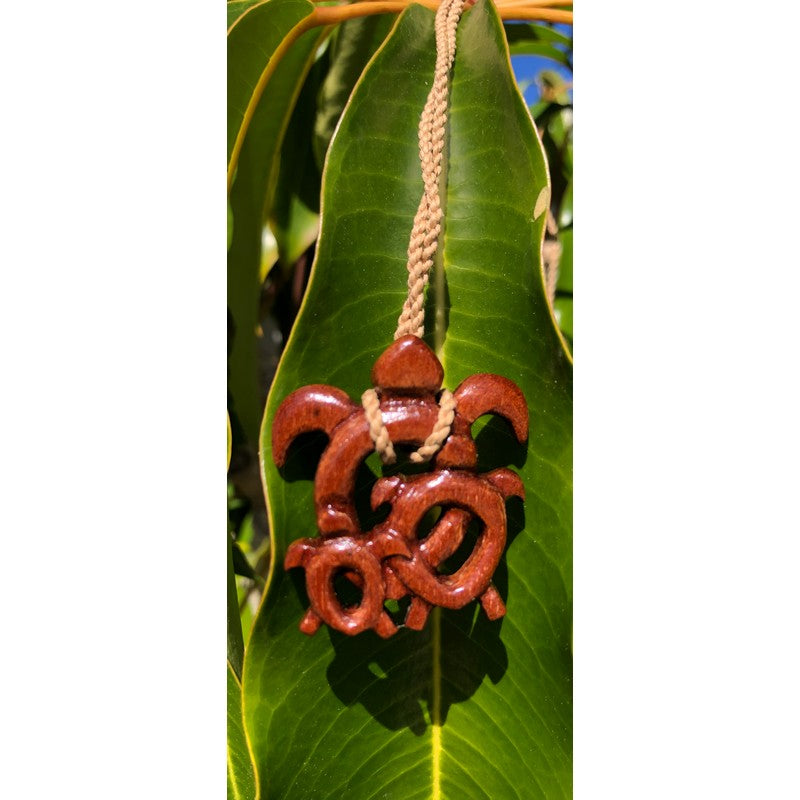 Koa Wood Ohana Honu Necklace