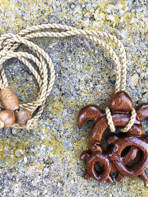 Koa Wood Ohana Honu Necklace