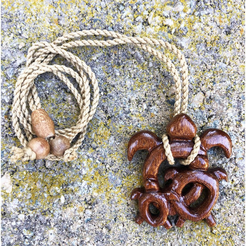 Koa Wood Ohana Honu Necklace