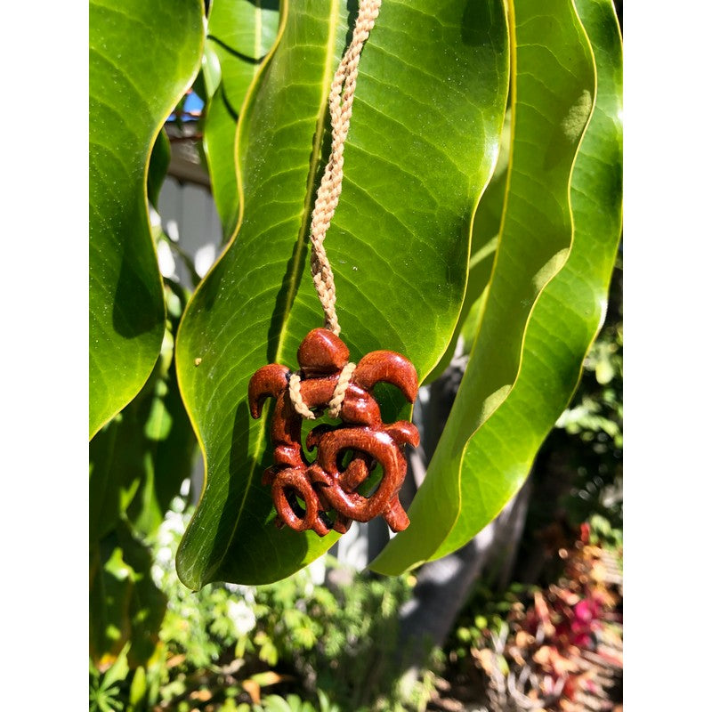 Koa Wood Ohana Honu Necklace