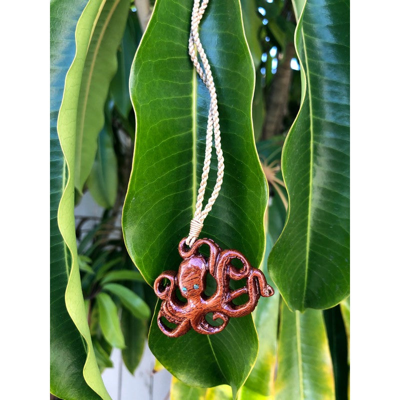 Koa Wood Octopus Necklace