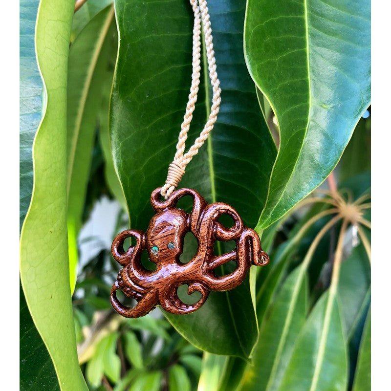 Koa Wood Octopus Necklace