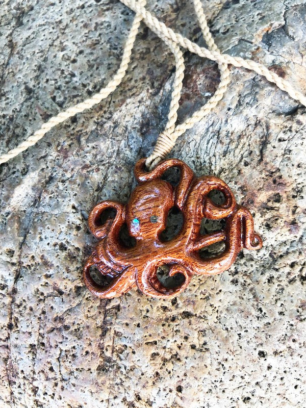 Koa Wood Octopus Necklace