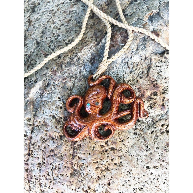 Koa Wood Octopus Necklace