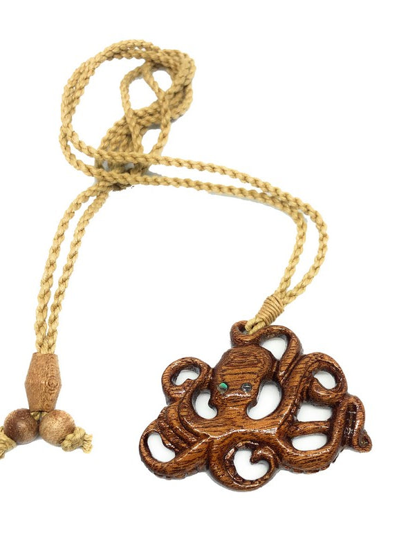 Koa Wood Octopus Necklace