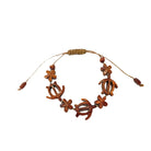 Koa Honu and Plumeria Flower Adjustable Bracelet
