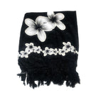 Black with Plumeria Flowers | Pareo