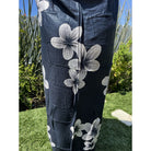 Black with Plumeria Flowers | Pareo