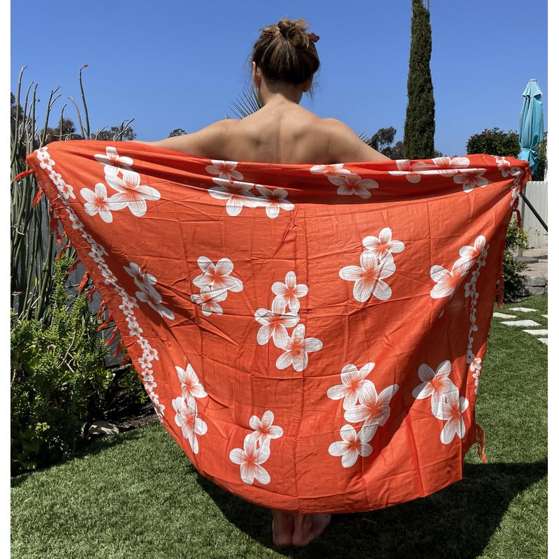 Orange with Plumeria Flowers | Pareo