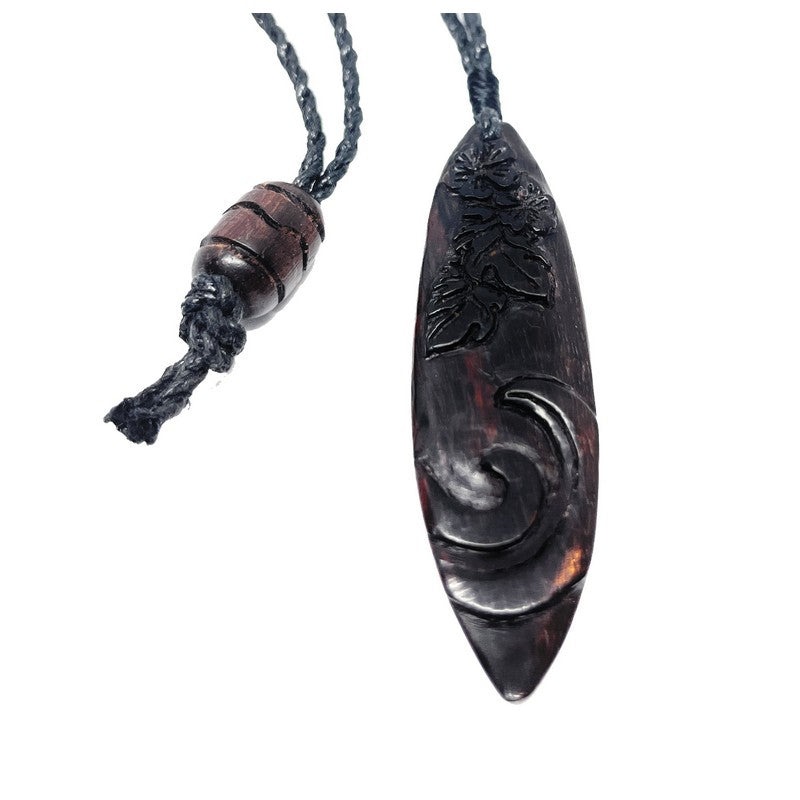 Surfboard with Hawaiian Engravings Necklace