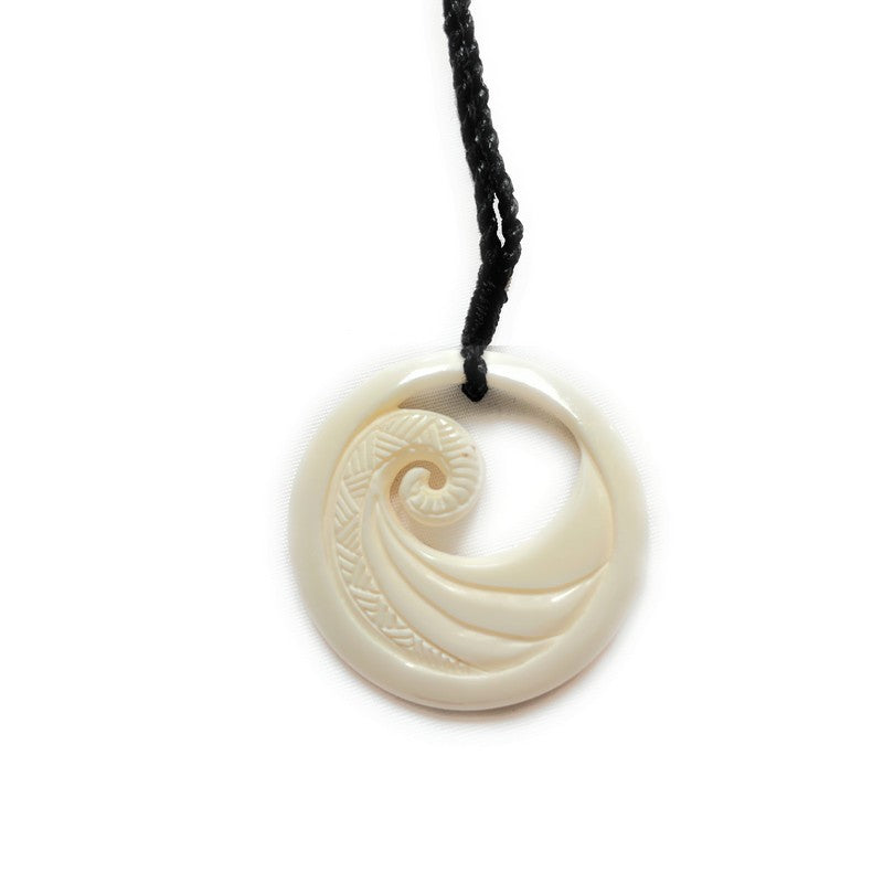 Wave with Engravings | Bone Necklace
