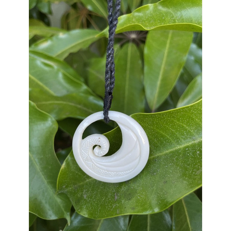 Wave with Engravings | Bone Necklace