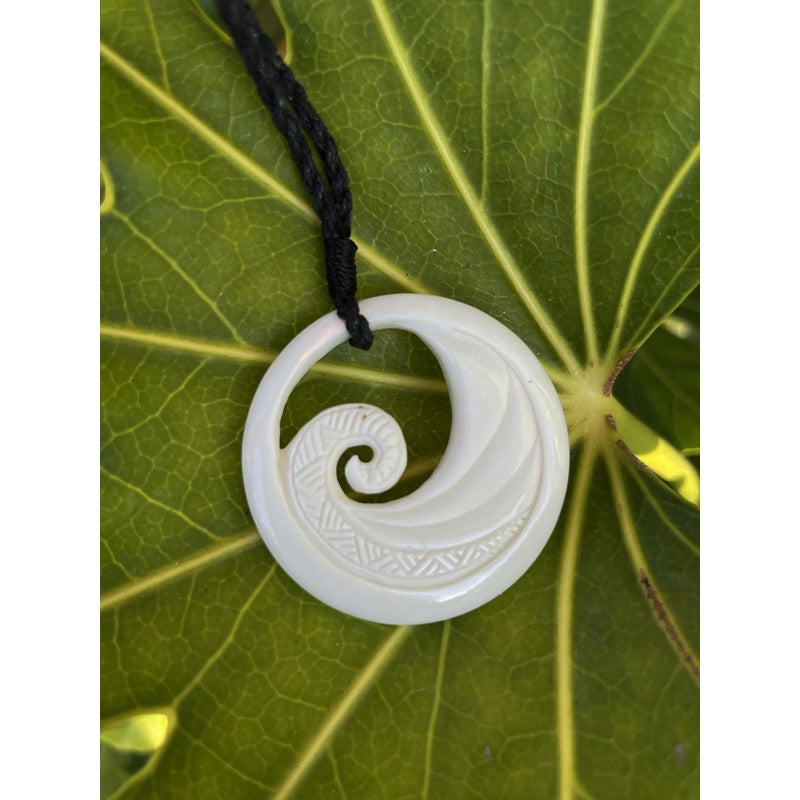 Wave with Engravings | Bone Necklace