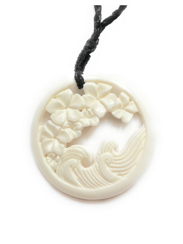 Hawaiian Scene Bone Necklace