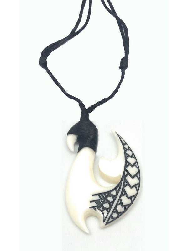 Bone Fish Hook with Engravings - Makana Hut