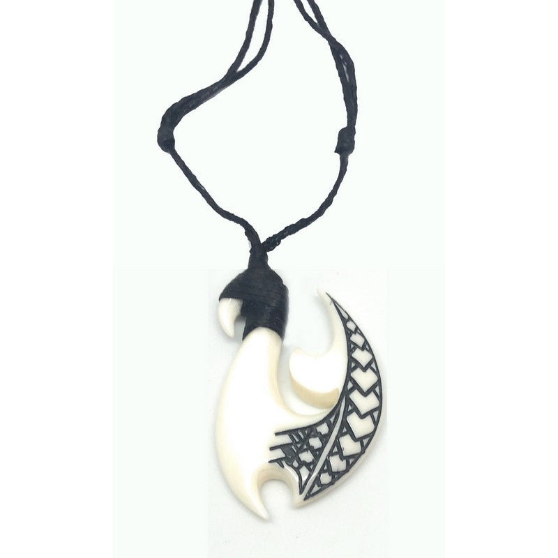 Bone Fish Hook with Engravings - Makana Hut