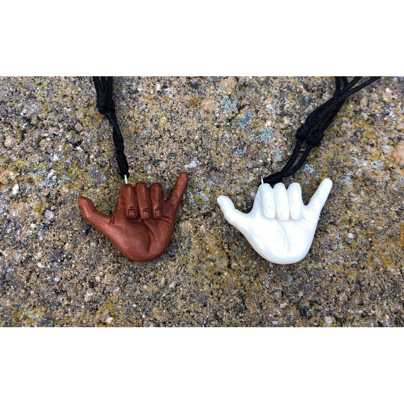 Shaka Wood Necklace| Hawaiian Style