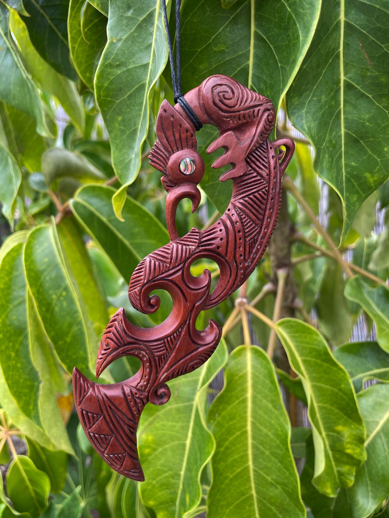 Manaia with Paua Shell | Matau or Display