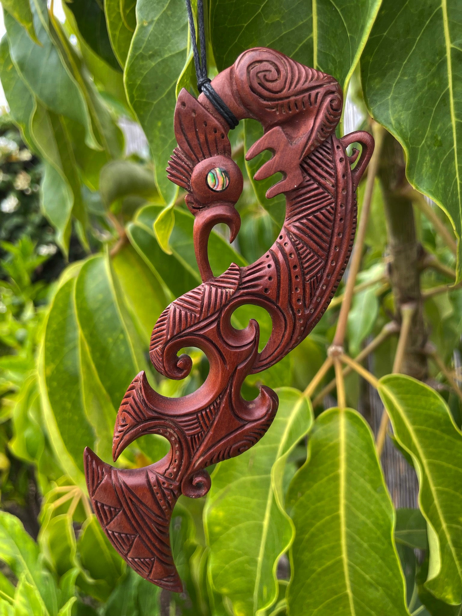 Manaia with Paua Shell | Matau or Display