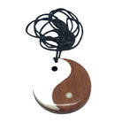 Wood and Bone Yin Yang Necklace