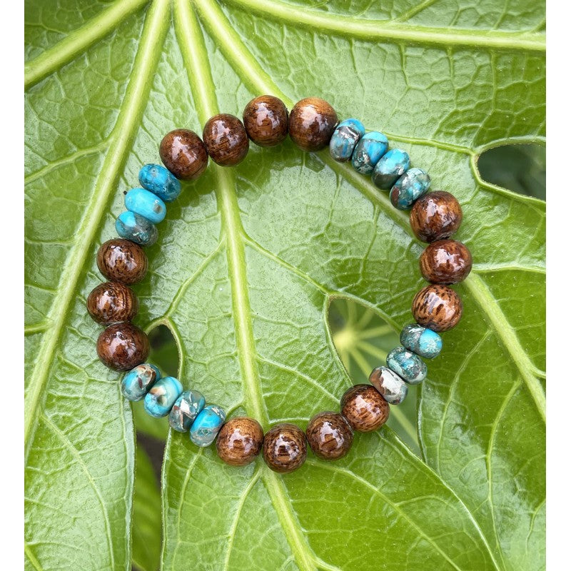 Koa and Imperial Jasper Stretch Bracelet