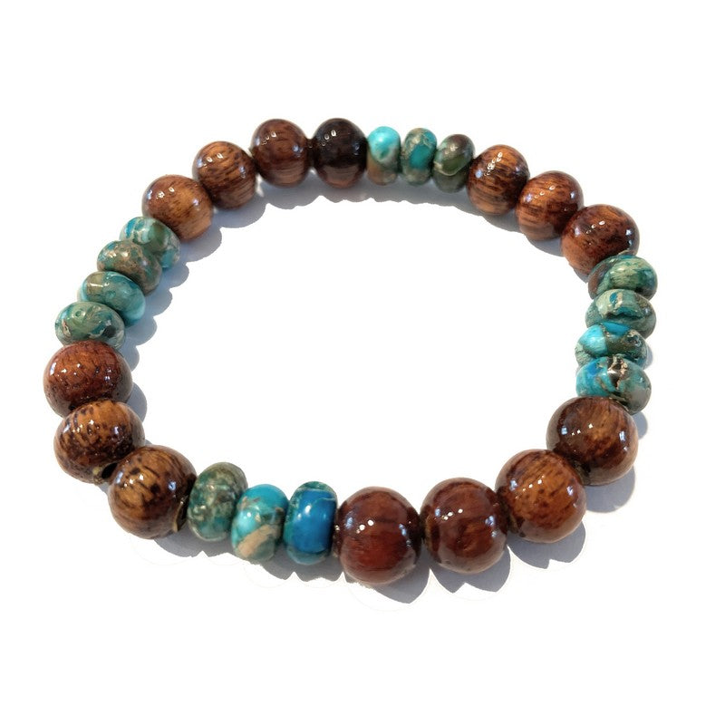 Koa and Imperial Jasper Stretch Bracelet