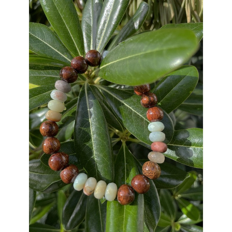 Koa and Amazonite Stretch Bracelet
