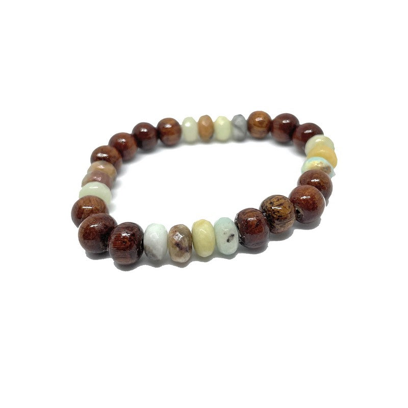 Koa and Amazonite Stretch Bracelet