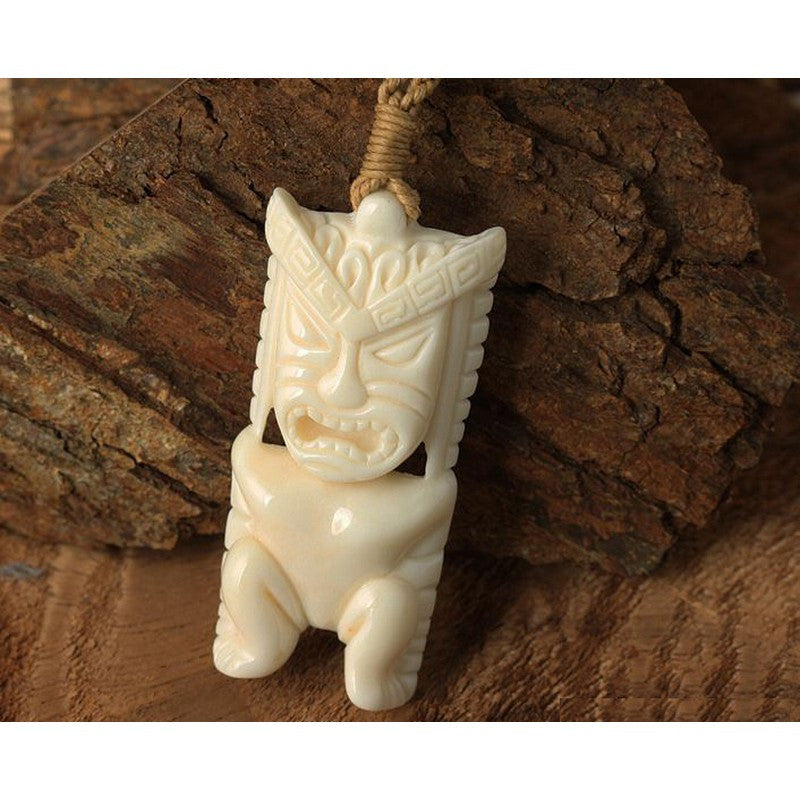 Bone Tiki Pendant Necklace - Makana Hut