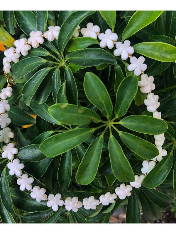 Plumeria Flower Necklace | Tropical Jewelry 16" - Makana Hut
