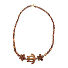 Honu & Plumeria All Koa Wood Necklace