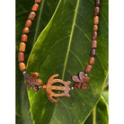 Honu & Plumeria All Koa Wood Necklace