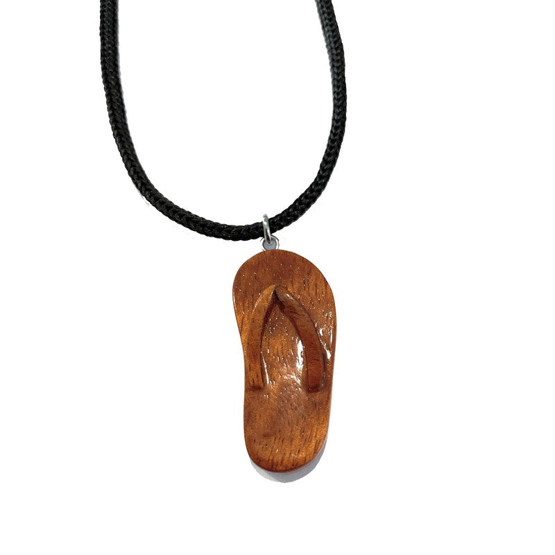 Koa Wood Slipper Pendant | Hawaiian Jewelry