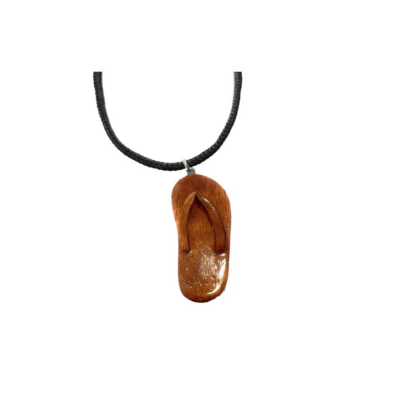 Koa Wood Slipper Pendant | Hawaiian Jewelry