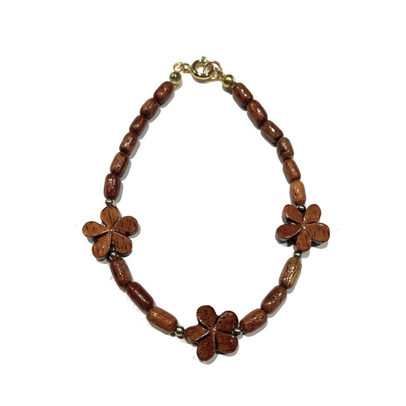 Koa Wood Plumeria Bracelet