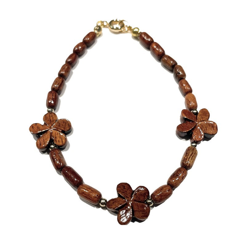 Koa Wood Plumeria Bracelet