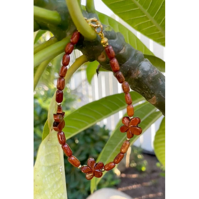 Koa Wood Plumeria Bracelet
