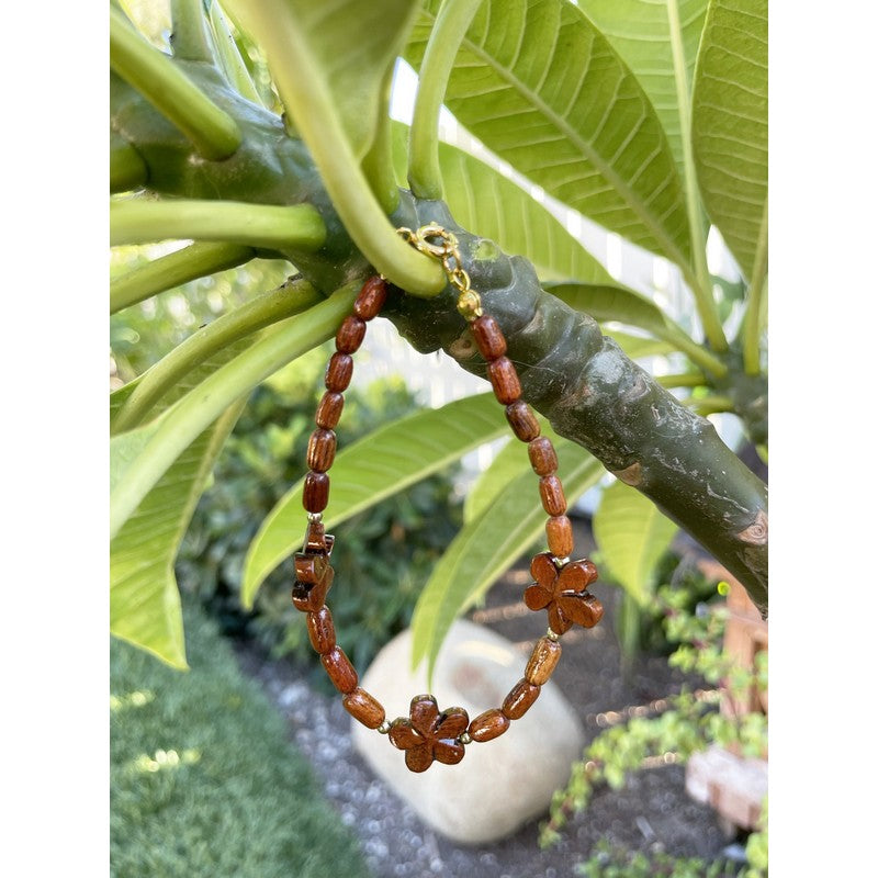 Koa Wood Plumeria Bracelet
