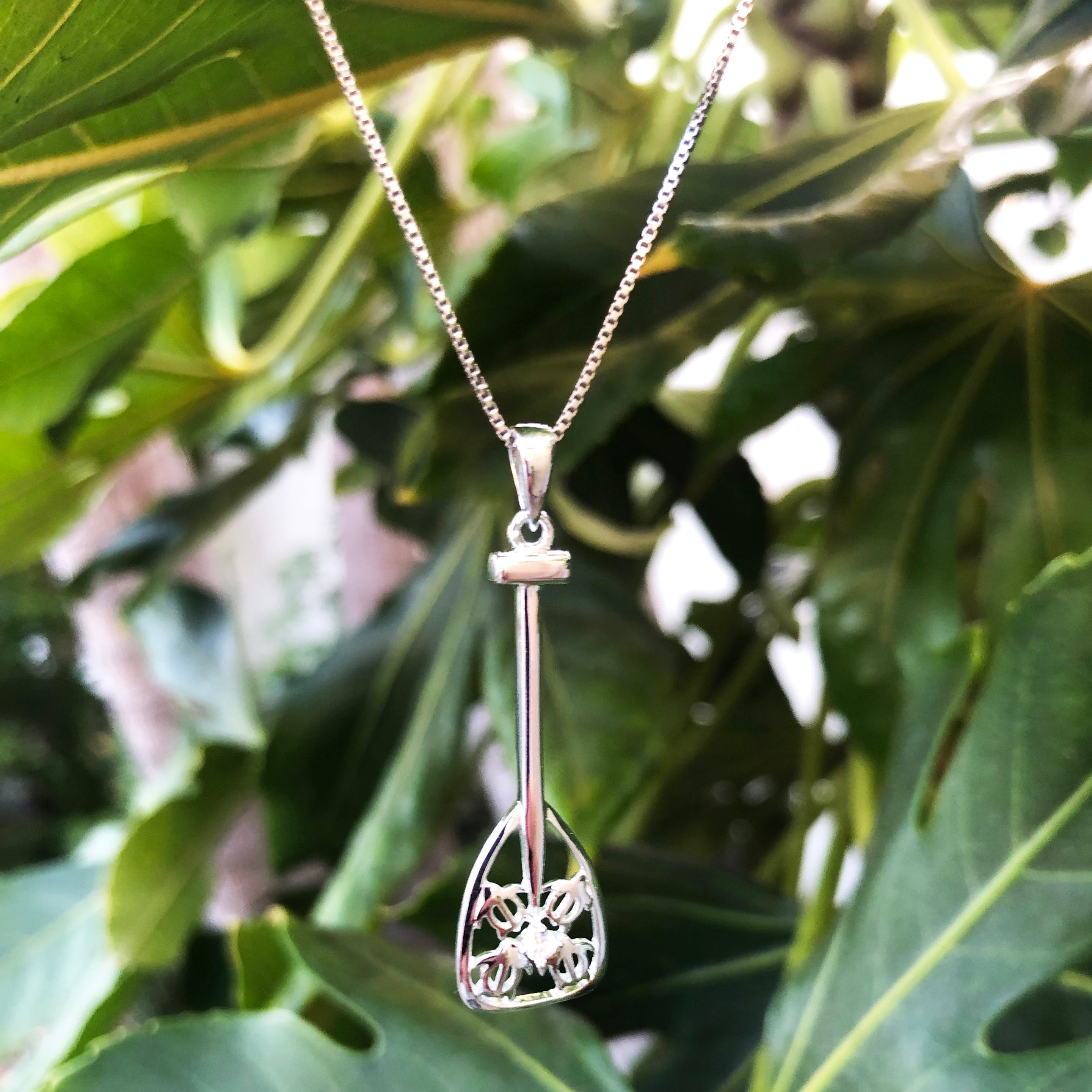 Honu Silver Paddle Necklace