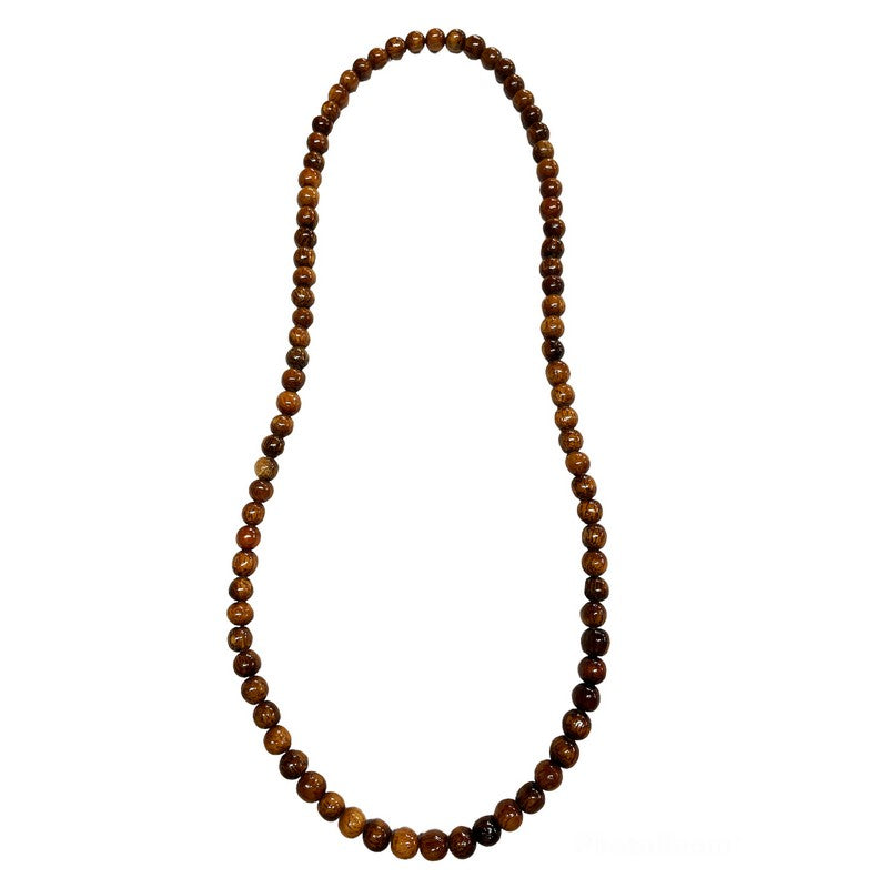 Hawaiian Koa Wood Necklace or Bracelet 28" | 8mm Beads