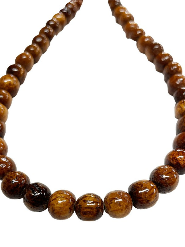 Hawaiian Koa Wood Necklace or Bracelet 28" | 8mm Beads