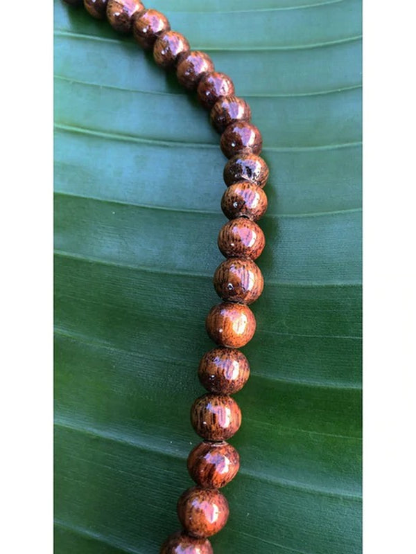 Hawaiian Koa Wood Necklace 16" | 8mm Beads
