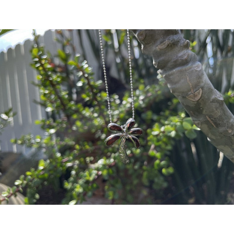 Hawaiian Koa Wood 3D Palm Tree Necklace