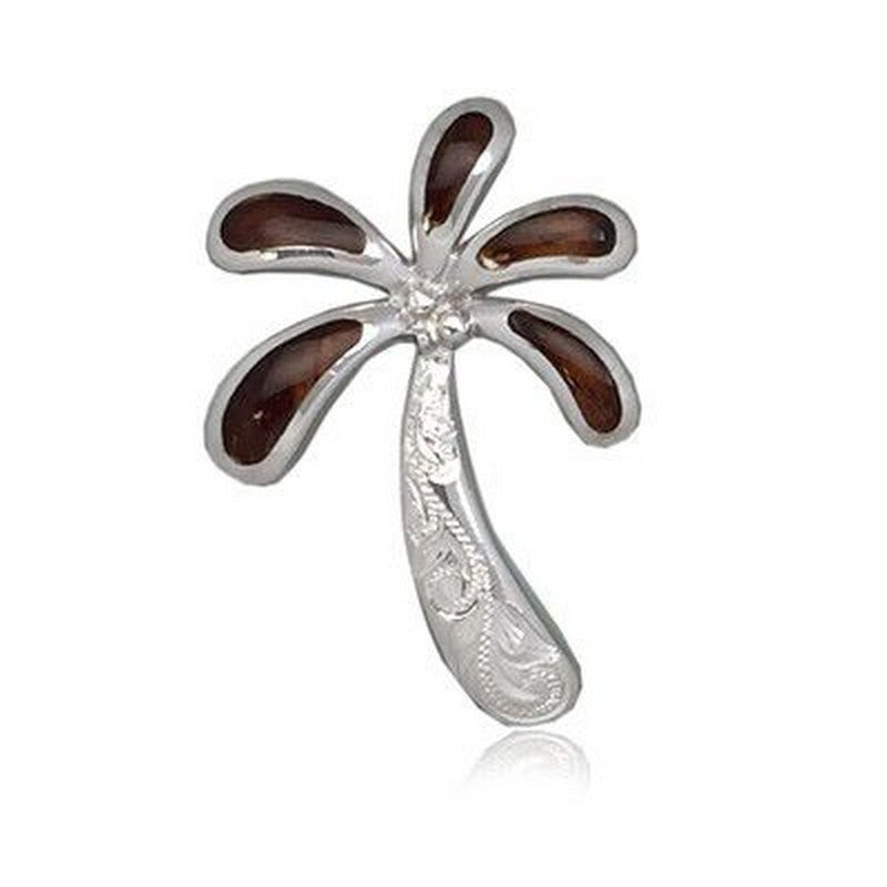 Hawaiian Koa Wood 3D Palm Tree Necklace