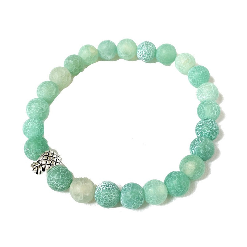 Pineapple Stone Bead Bracelet | Tropical Jewelry