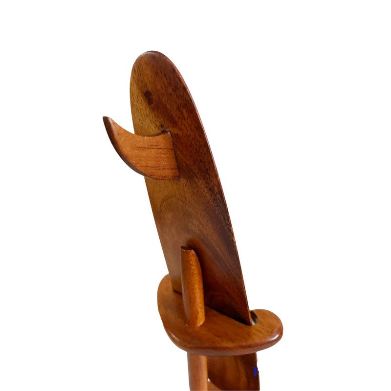 Koa Wood Vintage Surfboard with Stand | Hawaiian Home