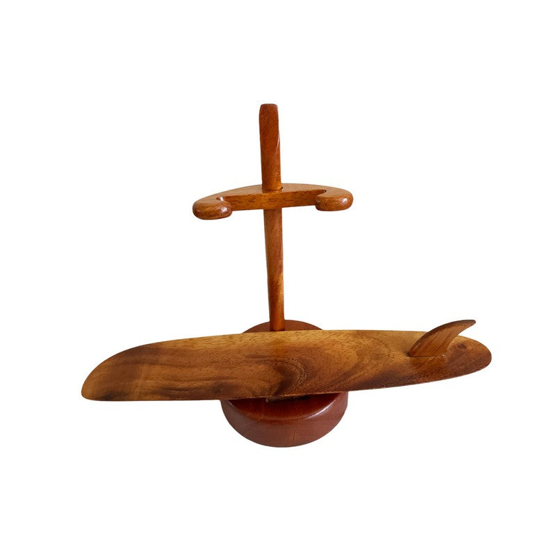 Koa Wood Vintage Surfboard with Stand | Hawaiian Home