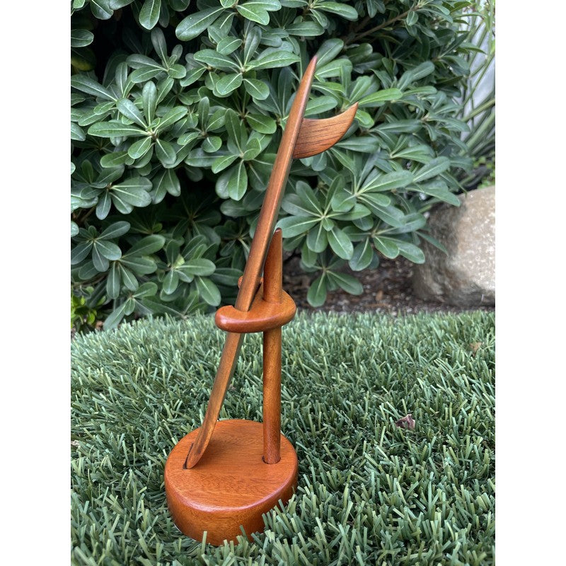 Koa Wood Vintage Surfboard with Stand | Hawaiian Home
