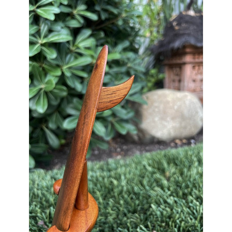 Koa Wood Vintage Surfboard with Stand | Hawaiian Home